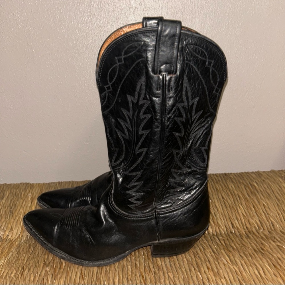 Nocona made in usa VTG Black Leather Western Cowboy Boots